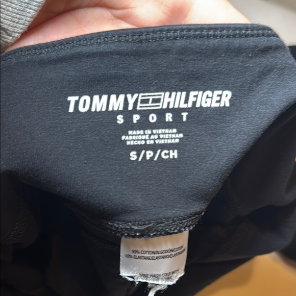 Tommy Hilfiger Sport Black Athletic Legging Size Small Logo Calf - Picture 8 of 9